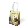 Mini sac cadeau Halloween violet et vert avec illustrations de château et chauve-souris - Château Vert