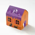 Halloween Süßigkeitenbox in Hausform mit Gespenstern und Kürbissen für festliche Leckereien - Bunte Häuser / 11*8.5*12cm