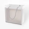 Minimalistische witte halftransparante matte geschenkverpakking met geweven handvatten - Crèmewitte Doos En Handtas / Broken Wit