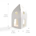 Boîte cadeau blanche évidée en forme de maison 14cm pour bougies et bonbons - 6.5x6.5x14cm / Blanc