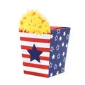 American flag style popcorn gift box with stars and stripes for Independence Day party - Popcorn Shape / 6.5x6.5x10cm