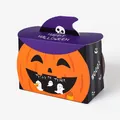 Halloween-Geschenkbox mit Kürbisgesicht, Hexenhut-Deckel und Geistermotiven - Kürbis; 12 X 6 X 85 Cm (10 Stück)