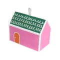Scatola regalo a forma di casa rosa con tetto verde e nastro bianco per dolciumi - Parete Rosa Tetto Verde (Classico)