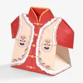 Traditional red Tang suit style candy gift box with festive lion dance patterns - National Style Vest