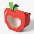 Scatola regalo a forma di mela rossa con finestra a cuore per dolci e feste - Mela Rossa