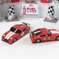 Race car themed party favor box featuring classic red racing stripes and checkered flag design - 18.5x7.5x3.5cm (Pack of 10) / Red