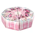 Pink butterfly triangle cake gift boxes with floral prints for wedding and party favors - 14.5*10.5*7.5cm / Pink Butterfly