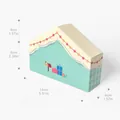 Geschenks-Geschenkbox in Hausform in Mintgrün mit süßen Illustrationen und Maßen - Minzgrün Lichterkette Stil / Große Verpackung