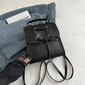 Modischer schwarzer Damen Mini-Rucksack mit Schnürung und Schleifen-Detail - Schwarz
