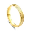 4mm gold stainless steel ring with double-step matte frosted finish and polished edges - US 5 / Matte Golden