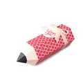 Pencil-shaped red checkered gift box with cream ribbon and love you tag for candy - Red Lantern Pattern Style / 11.5x5cm