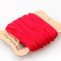 High-quality 3mm red twisted cotton rope wound on a kraft paper card for gift wrapping - Red