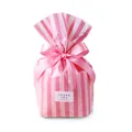 Sacchetti alimentari a righe rosa con nastro di raso ed etichetta Thank You - Stile a Righe Rosa con Fiocco / Rosa