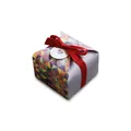 Mini gift box featuring colorful geometric patterns and a red satin ribbon bow - Colorful Triangle Pattern (Without Ribbon) / 6x6x3.5cm