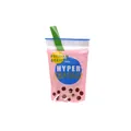 Creative boba tea shaped plastic zip bags for treats and gifts, 10 pieces pack - Pink Bubble Tea Style