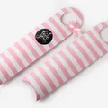 Scatola regalo lunga a righe rosa e bianche con adesivo love you e fiocco in seta - Righe Rosa / 23.5x8x3cm