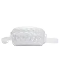 Piccola borsa a tracolla bianco perlato con trapuntatura a rombi e zip in resina - Bianco Sporco
