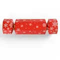 Red candy gift box in cracker shape with white snowflake patterns and gold ties - Red Snowflake / 11*5cm (10 Pieces/Pack)