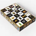Zwart-wit gestreepte party geschenkdoos met 25 vakken en gouden glitter Congrats tekst - Zwart Goud Streep (HB0096) / Set van 5 (25x17x4cm)