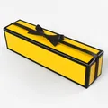 Elegant yellow rectangular gift box with black ribbon bow and trim for jewelry packaging - 10 Pieces/Pack (16x3.8x4cm) / Yellow Black Edge