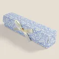 Blue damascus pattern long gift box with elegant white satin ribbon and bow - 10 Pieces/Pack (19*3.8*4cm) / Blue Damask Floral