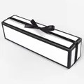 Minimalist white rectangular gift box with black ribbon bow and elegant black border - 10 Pieces/Pack (16x3.8x4cm) / White Black Edge