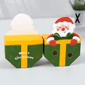 Christmas Santa hollow candy box in festive green and yellow paper for gift packaging - Santa Claus Style / 10 Pieces/Pack (4x4x7cm)