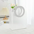 Sacchetto regalo smerigliato traslucido con manici bianchi tondi e stile minimalista - Piccolo / Bianco