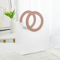 Mattierte transparente Geschenktasche mit rosa Rundledergriffen für Blumenverpackungen - Rosa