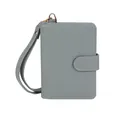 Gray-blue crocodile texture passport holder with a lanyard for convenient travel storage - Blue