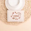 Portefeuille compact blanc cassé à trois volets avec broderie de biscuits et café - Blanc Cassé