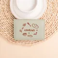 Light green PU leather tri-fold wallet with exquisite brown cookie embroidery detail - Green