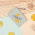 Mint green zipper purse with yellow banana patch and Forever Sunshine text tag - Green