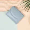 Minimalistische lichtblauwe PU-leren portemonnee met Classic Star gravure voor dames - Blauw