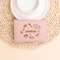 Portefeuille rose minimaliste à trois volets avec broderie cookies et porte-cartes - Rose