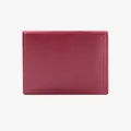 Minimalistische bordeauxrode leren pasjeshouder met litchi-textuur en handige overslag - Rood