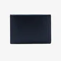 Minimalistische korte dames portemonnee van donkerblauw leer met litchi patroon - Zwart