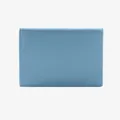 Lichtblauwe minimalistische korte portemonnee voor dames van luxe leer met litchi-textuur - Blauw