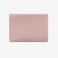 Minimalist soft pink folding leather wallet with litchi grain texture and secure stitching - Pink