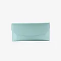 Minimalistische hellblaue PU-Ledergeldbörse für Damen mit elegantem Druckknopfverschluss - Grün