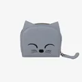 Joli porte-monnaie chat bleu clair en cuir PU avec oreilles de chat et fermeture dorée - Rose bonbon
