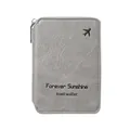 Dark gray travel wallet in textured PU leather with Forever Sunshine logo and zipper closure - Gray