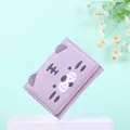 Purple cartoon tiger folding wallet made of PU leather with cute 3D ear details - Purple