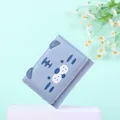 Light blue PU leather tri-fold wallet with 3D cartoon tiger print and small ears - Blue