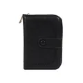 Cartera de mujer en cuero sintético negro con textura de lichi y broche - Negro