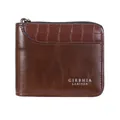 GIEBHIA Vintage Herren-Geldbeutel in Dunkelbraun mit Steintextur und Reißverschluss - Braun