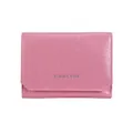 Pink bifold wallet in textured leather with classic star print and snap closure - Pink