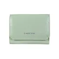 Mint green trifold wallet with crinkle texture and Classic Star logo print - Light Green