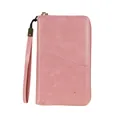 Rosa RFID-Reisepass-Geldbörse mit Classic Star Flugzeug-Icon und Handschlaufe - Rosa
