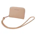 Cartera pequeña rosa palo con cremallera y correa de muñeca extraíble para mujer - Rosa